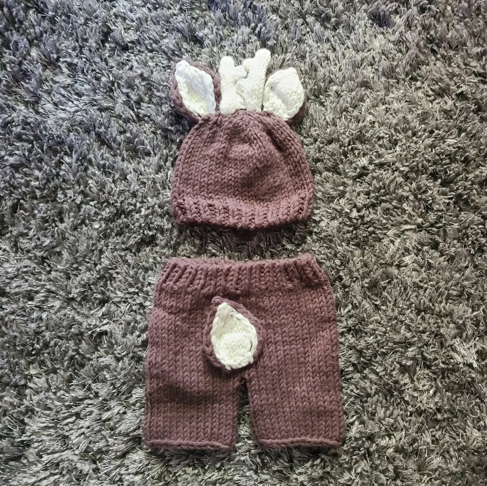 Reindeer Crochet Newborn outfit